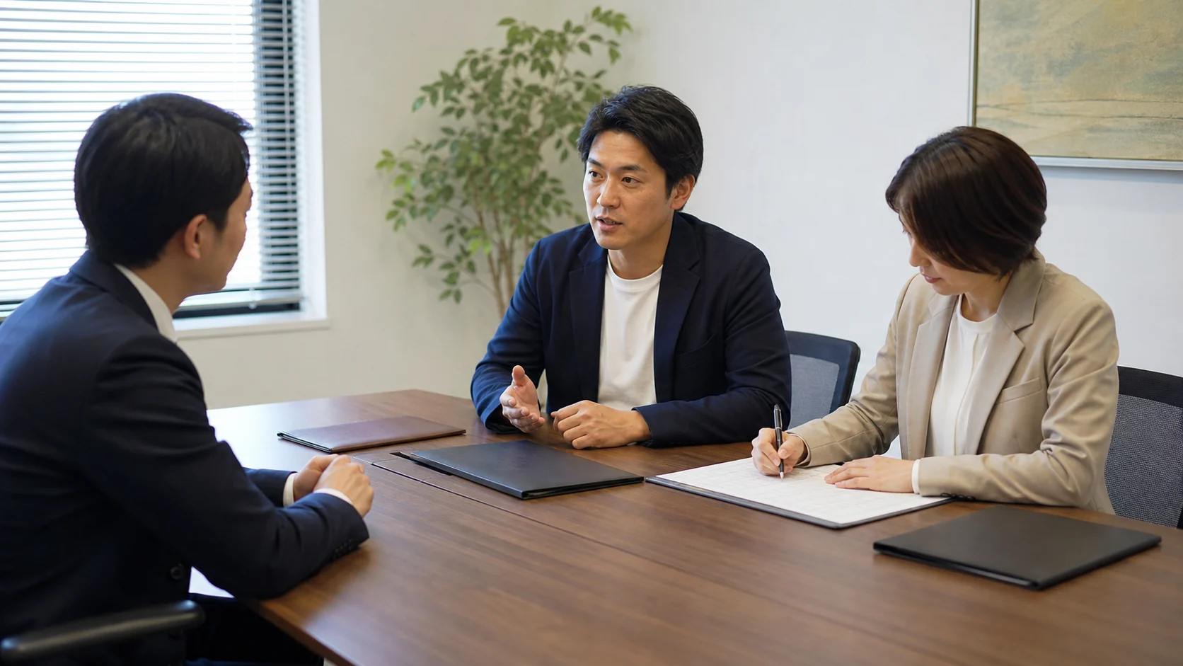 経営者が相談先候補を保留・確認・比較継続に分ける場面