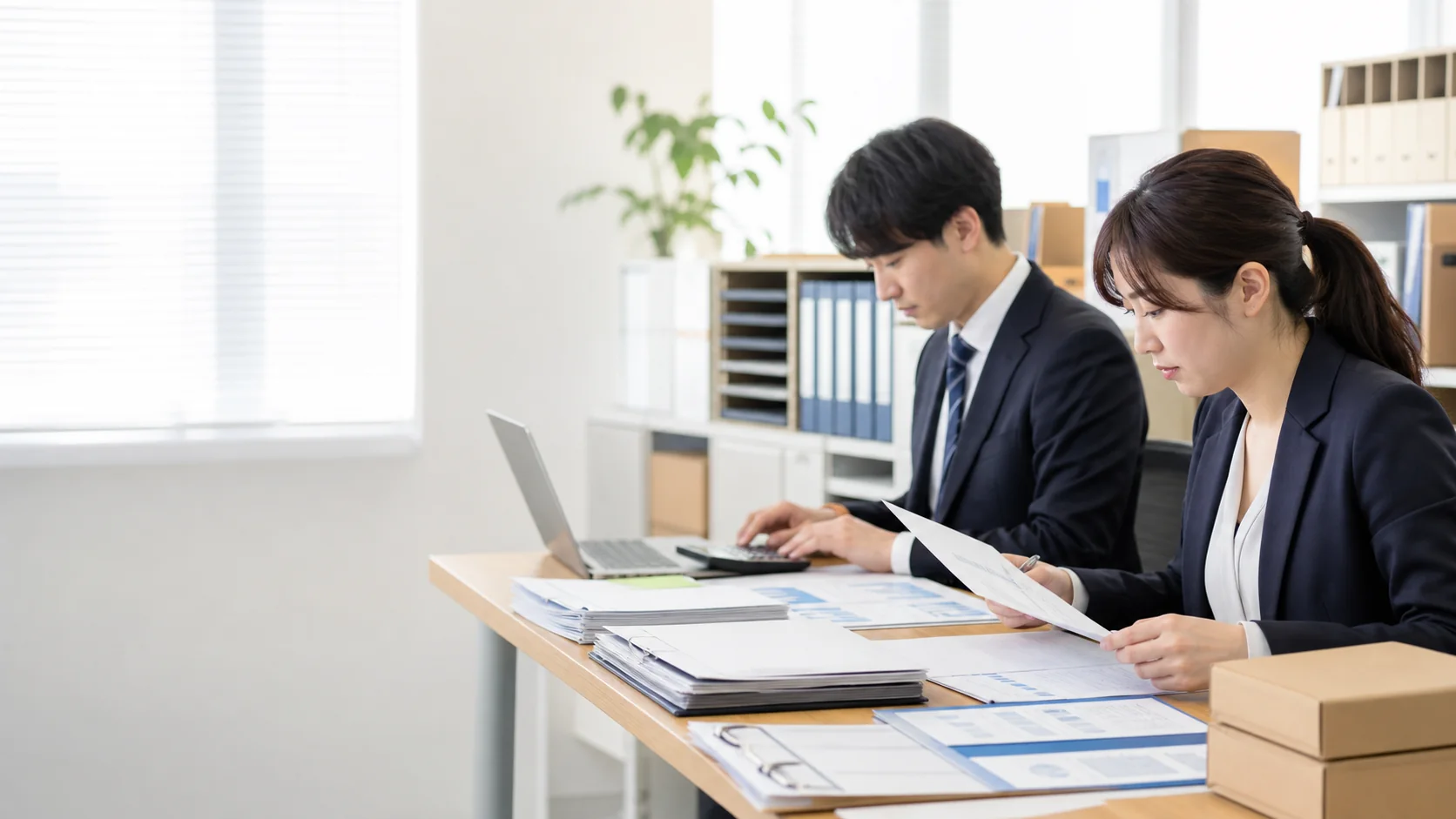 財務担当者が買掛金を仕入先別・支払日別に整理する場面