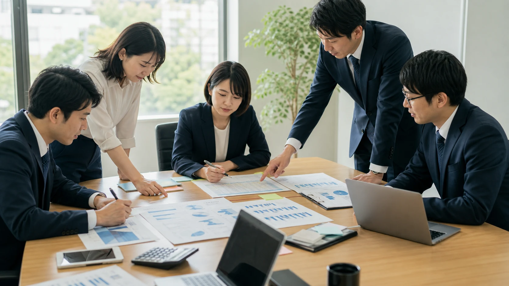 人事と財務担当者が賞与算定表を支給日別資金へ整理する場面