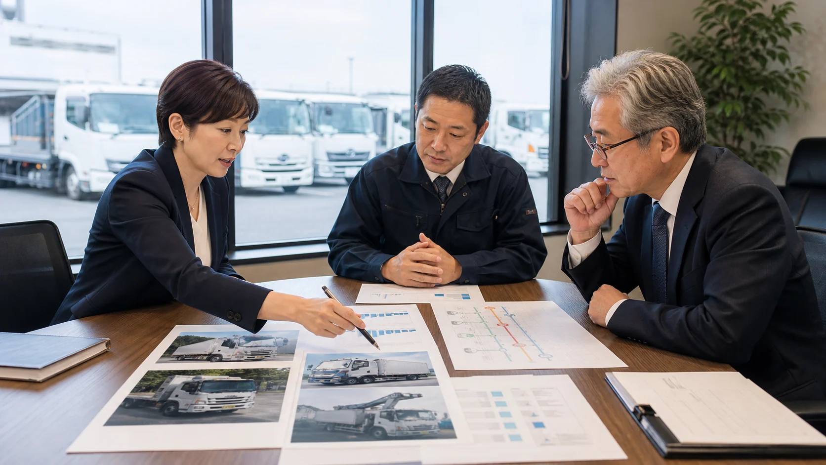 運送会社が借入別の使途・返済原資・満期・追加調達後の出口を確認する会議