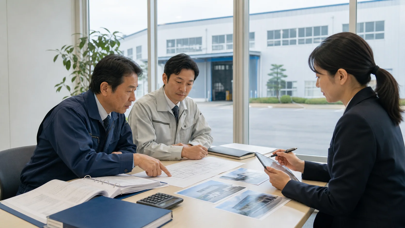 経営会議で建物の稼働収益、修繕計画、担保余力を確認する場面