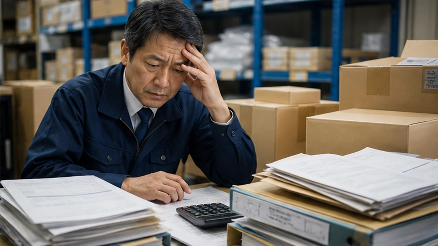 卸売会社の経営者が売掛回収遅延と預金推移を確認する場面