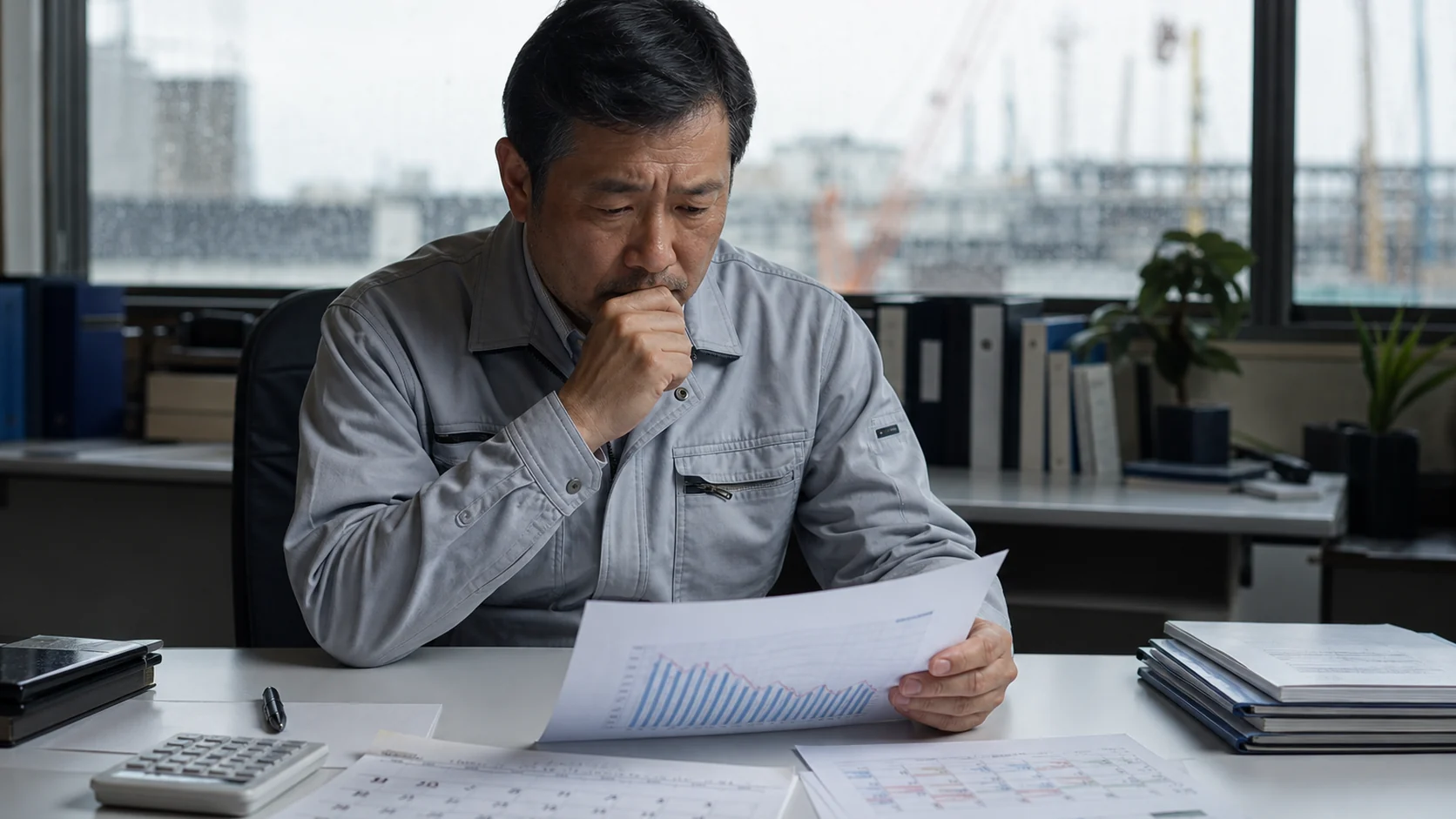 入金前の外注費・給与不足を確認する建設会社経営者
