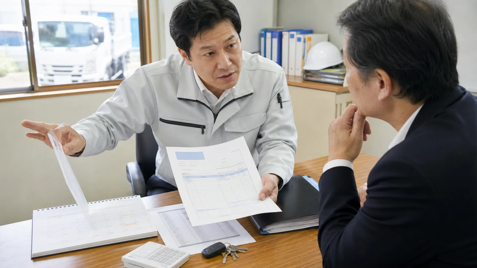 建設会社が回収改善後の不足と四つの資金調達方法を比較する会議