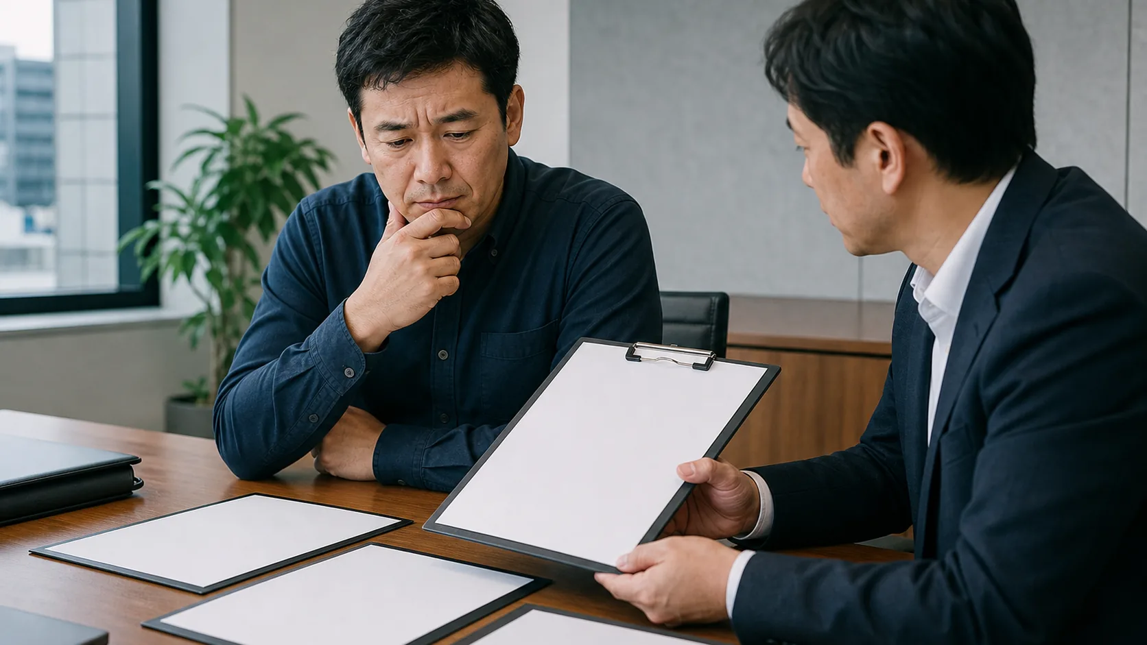 経営者が銀行融資コンサルの支援範囲と会社の役割を確認する場面