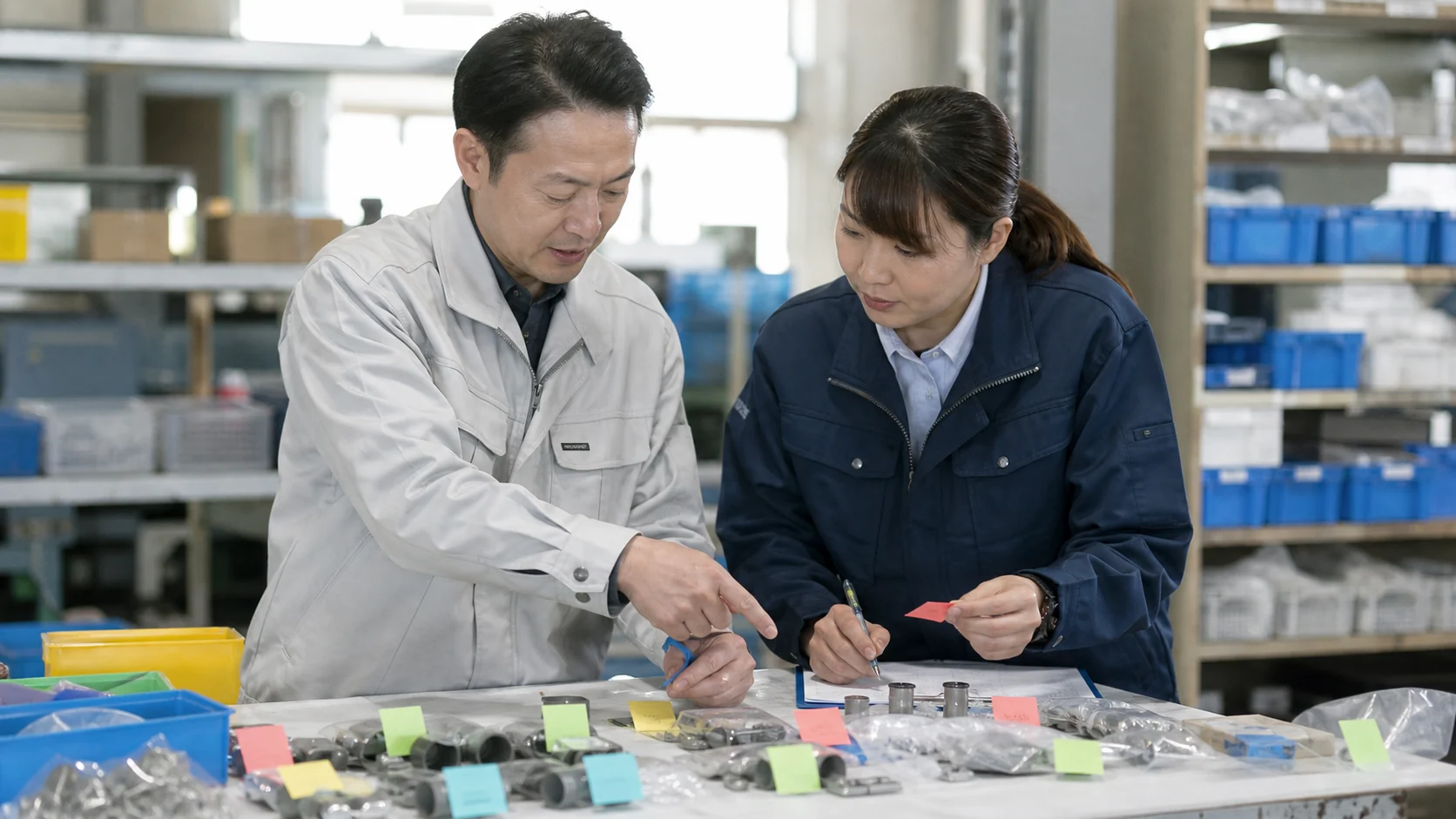 製造現場と購買担当が標準使用量と発注点を決める会議