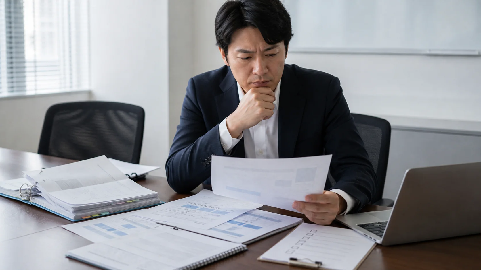 システム開発会社の財務担当者が契約別の履行義務と請求条件を照合する場面