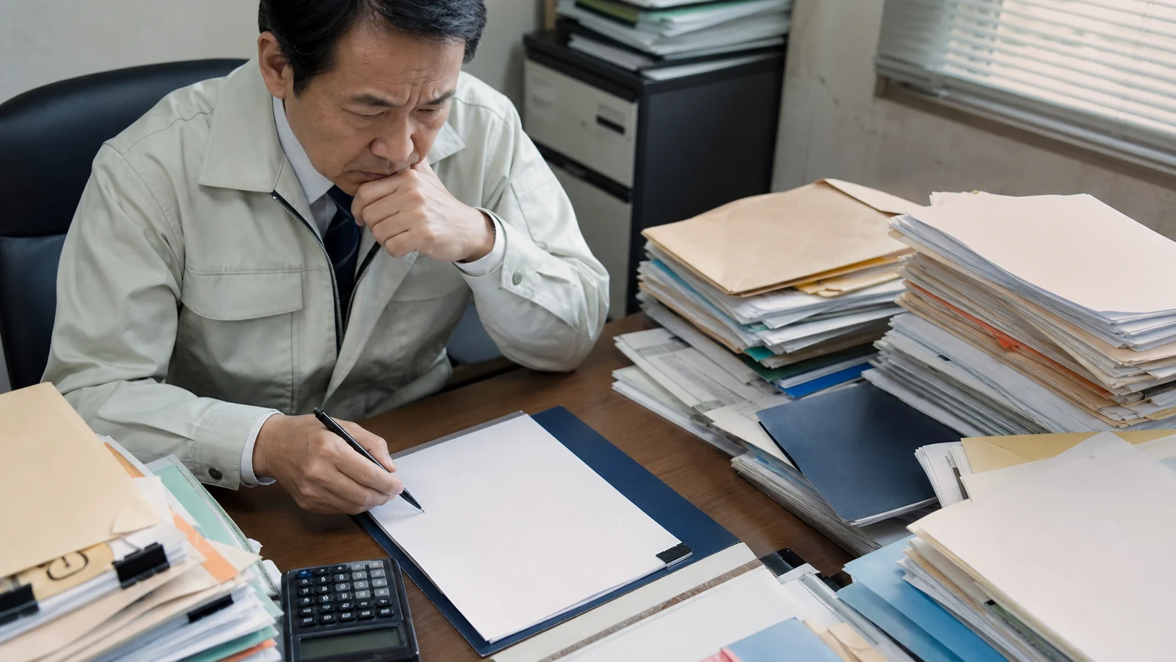 承認額と控除後手取りの差を融資契約書で確認する卸売会社経営者