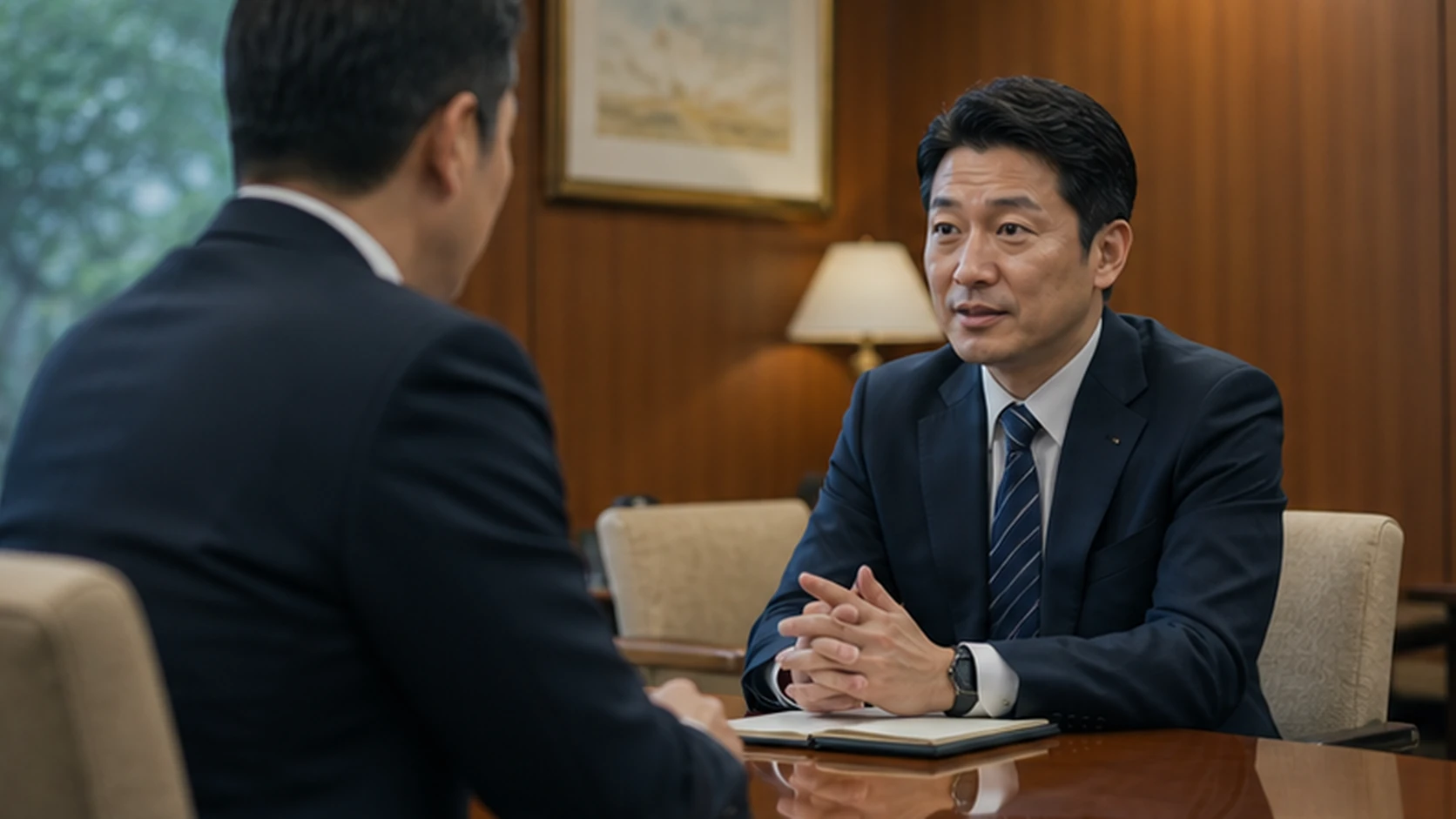 経営者・財務・会計法務専門家・銀行担当者が契約式と下振れを確認する会議