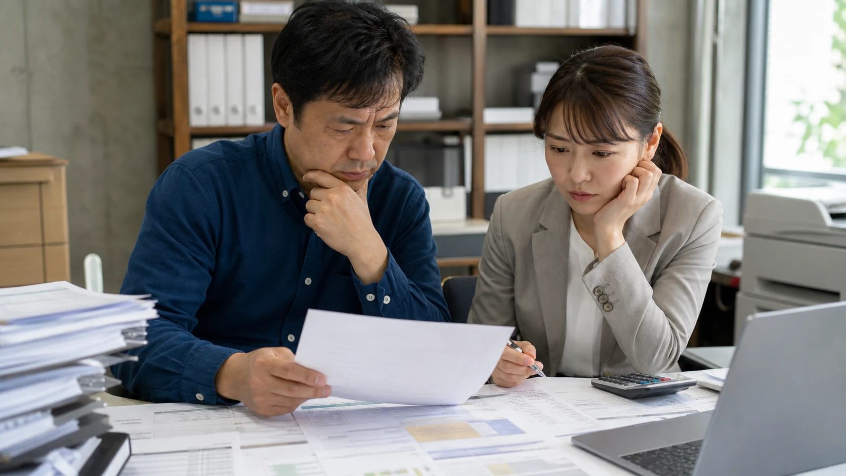 経営者が一年内返済長期借入金の月別返済予定を確認する場面