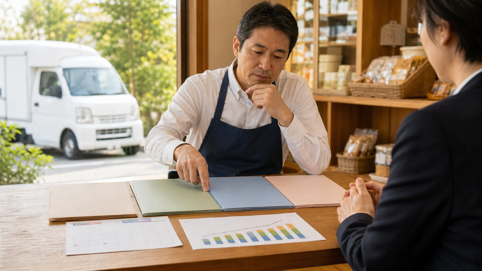 流動比率と十三週間の不足日から四つの資金調達を比べる経営者