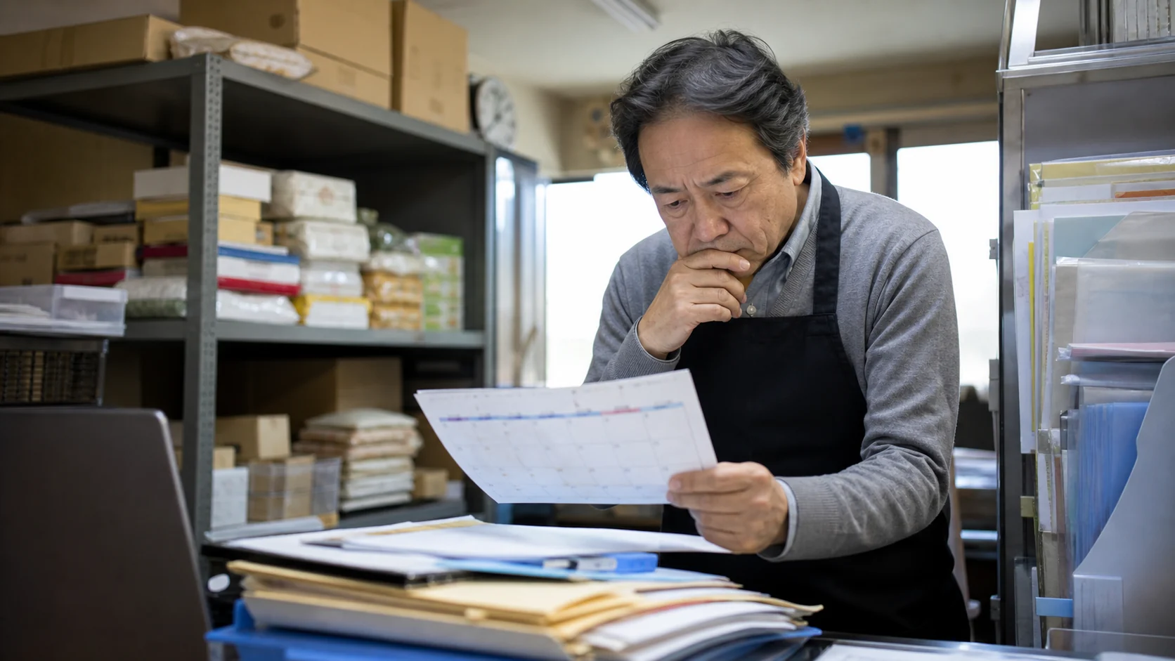 流動資産と今後十三週間の支払予定を照合する会社経営者