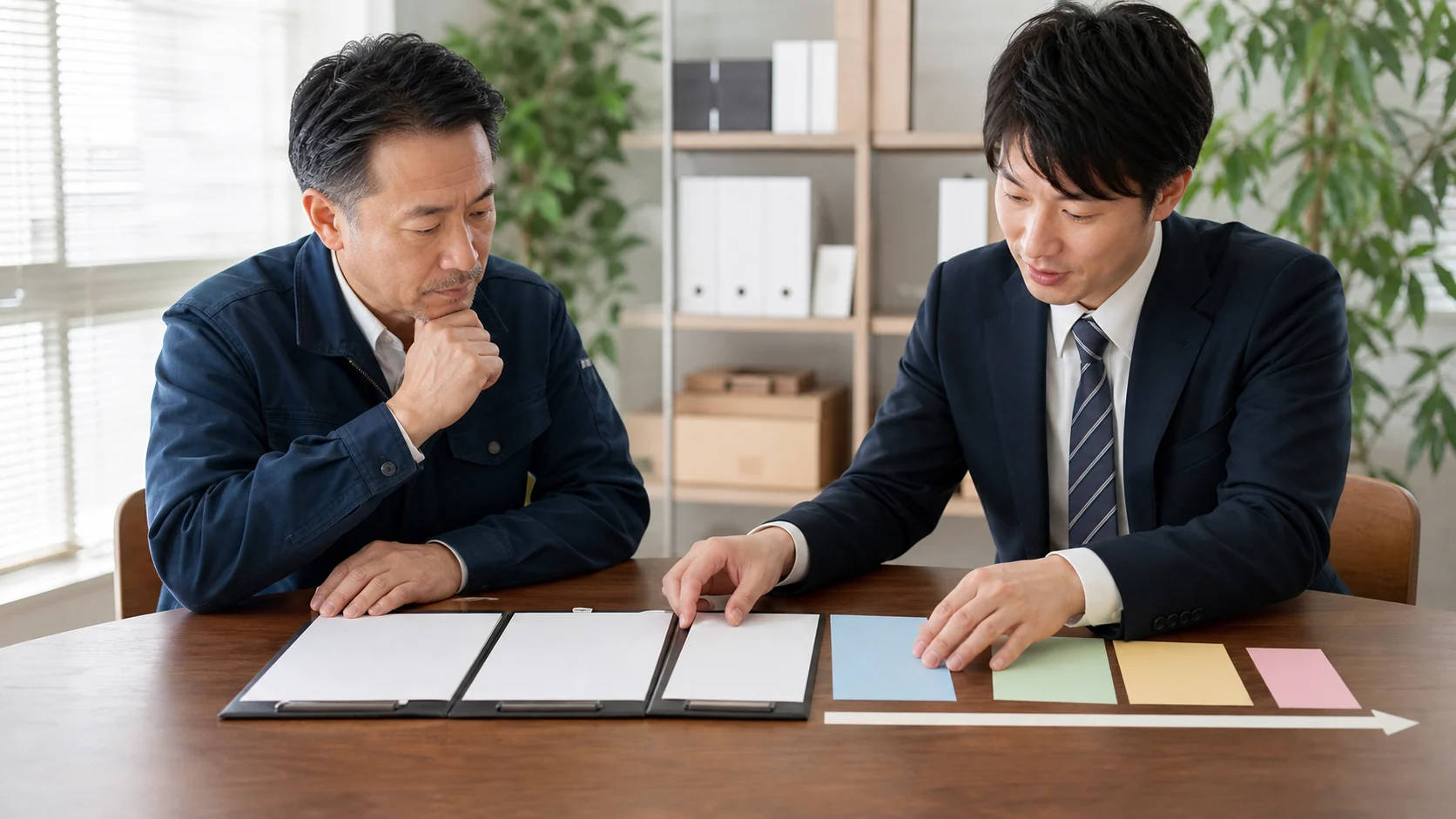 財務担当者が契約別の借入増減ブリッジを整理する場面