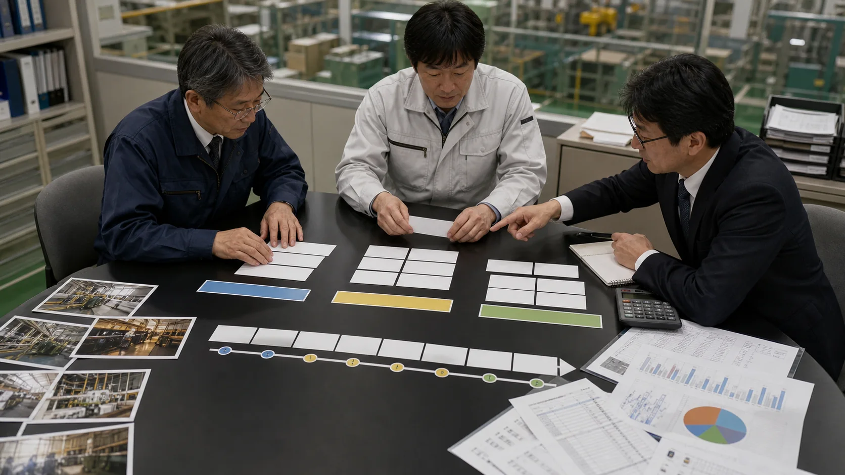 製造会社の会議で特別損失の反復性と正常収益を整理する場面