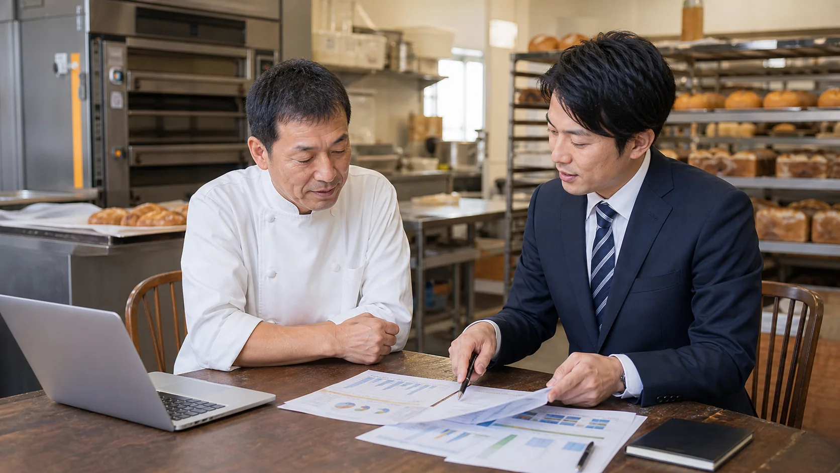 パン製造会社が粗利改善と四つの資金調達方法を比較する会議