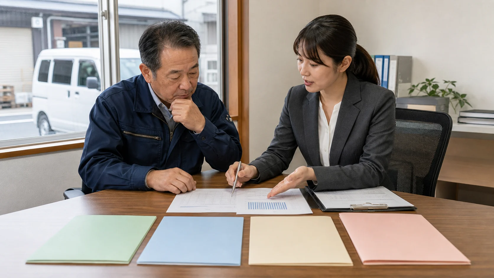 利息支払能力と完済までの最低現金から四つの資金調達を比較する経営者