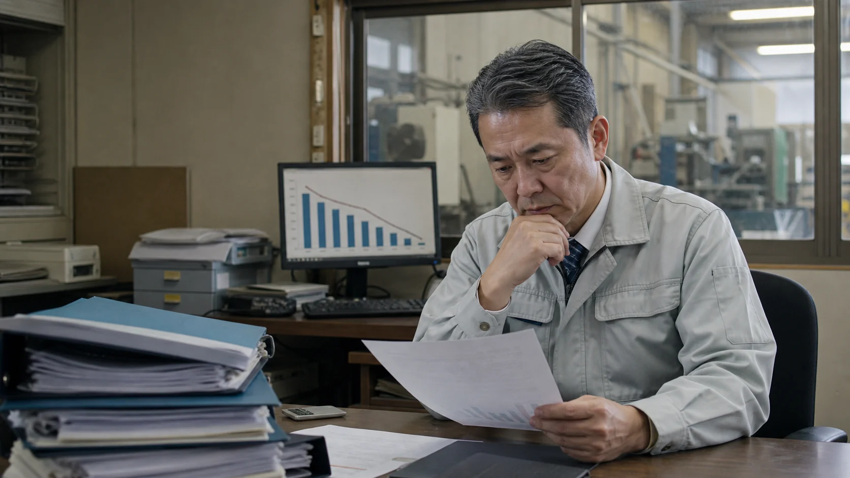 営業利益と支払利息から利息支払能力を確認する製造会社経営者