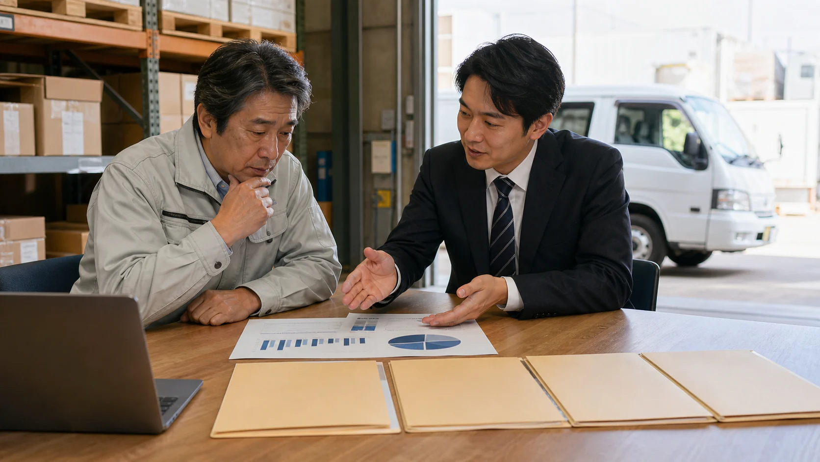 在庫改善後の運転資金不足から四つの資金調達を比較する経営者