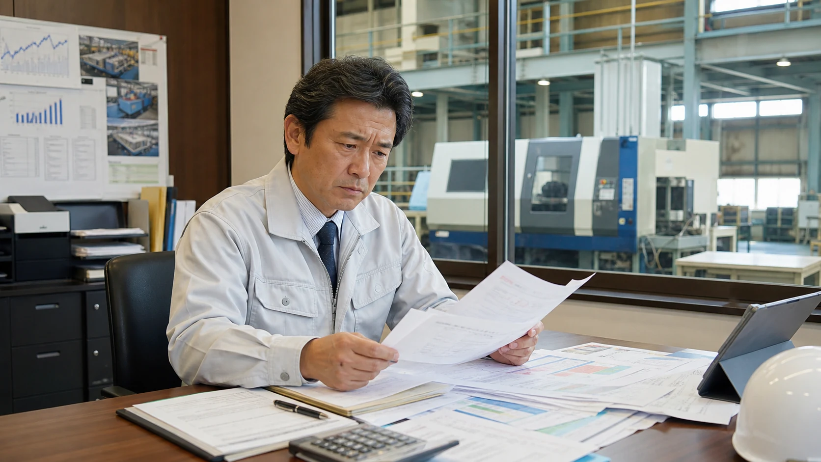 経営者がリース契約の月額負担と終了条件を確認する場面