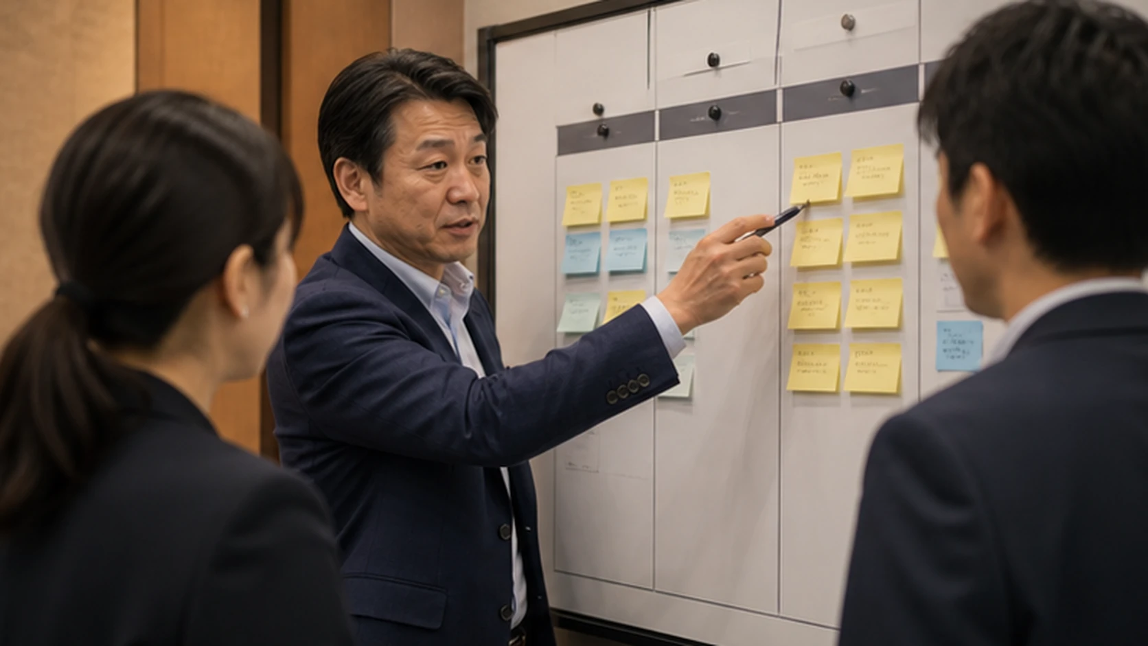 経営者・財務・顧問専門家・銀行担当者が面談の認識と宿題を確認する会議