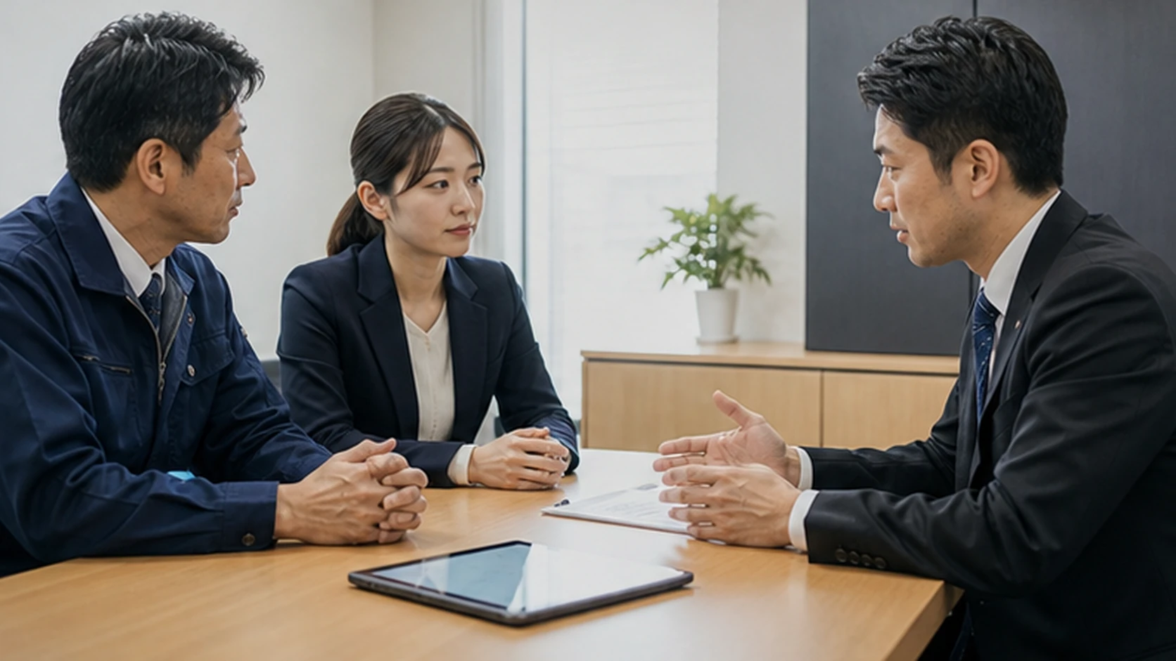 経営者・財務・顧問専門家・銀行担当者が三要件と保証契約を確認する会議