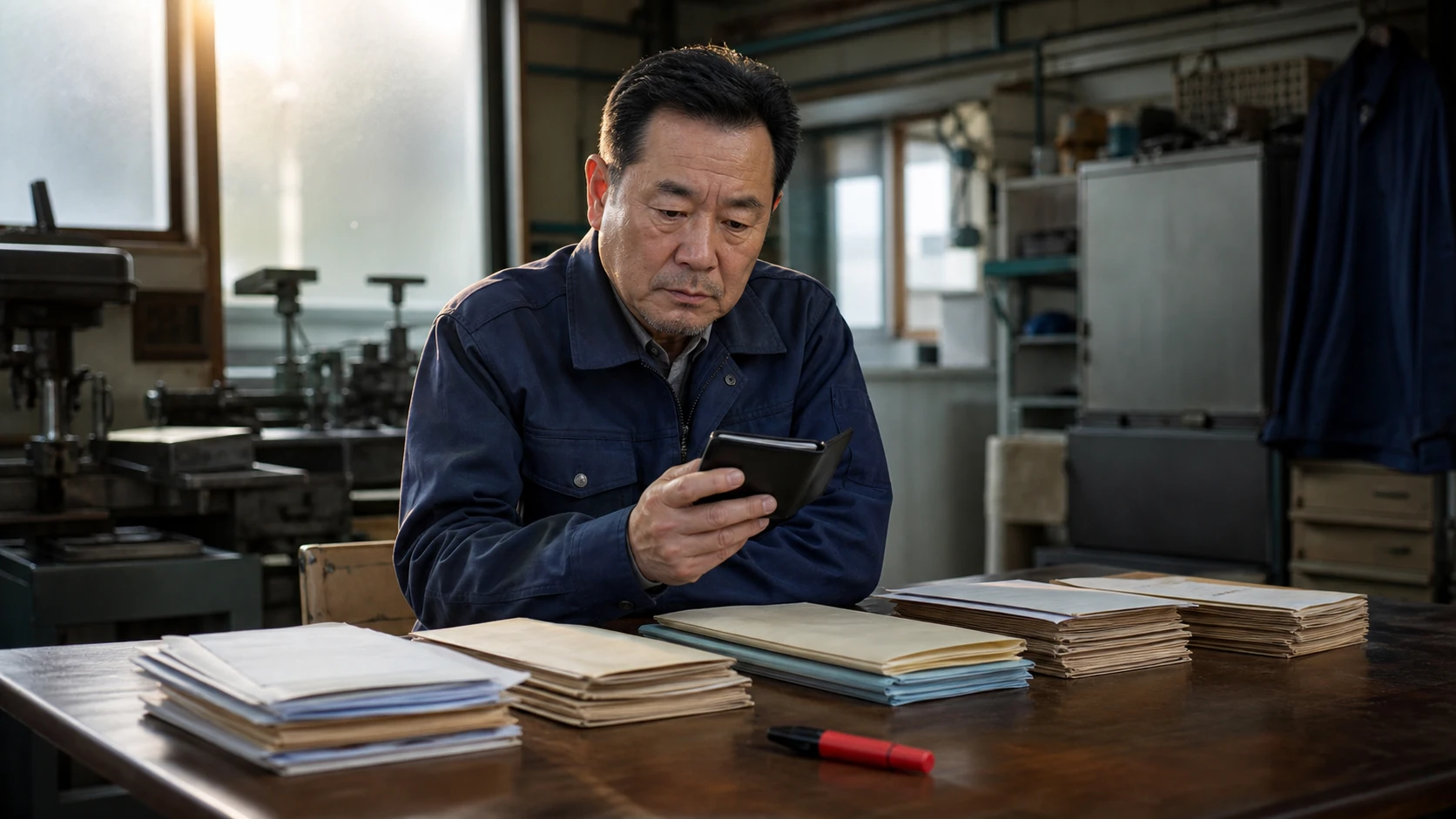 経営者と財務担当者が給与・仕入・税・返済から最低現金残高を決める場面