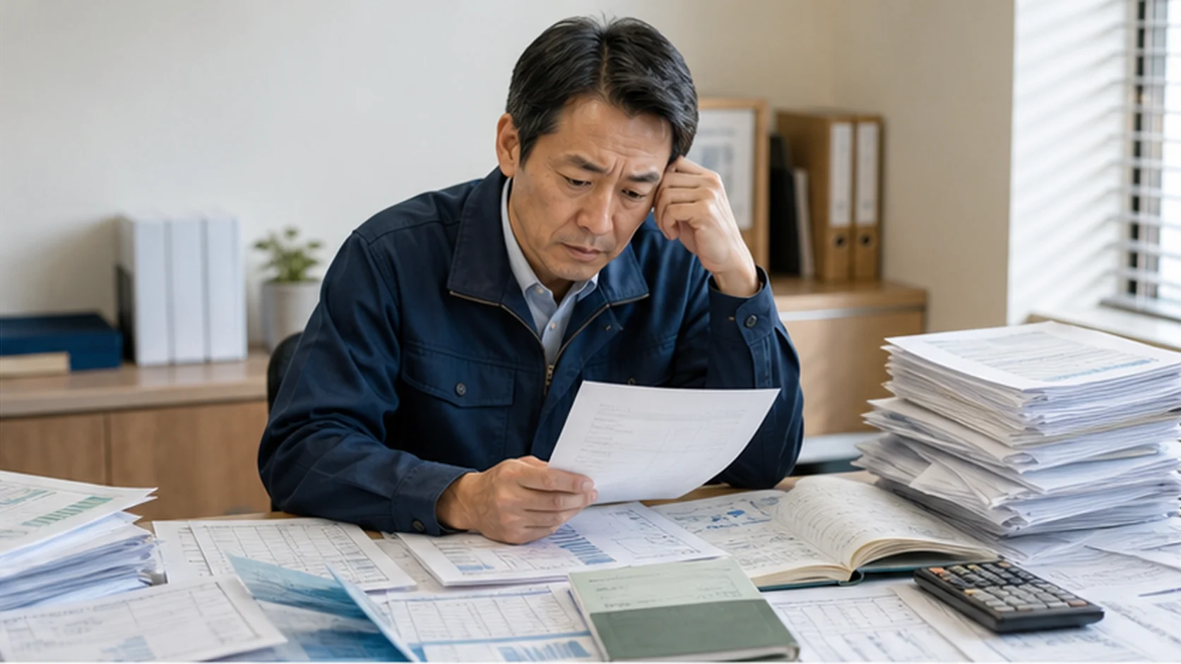小売会社の経営者が銀行向け月次報告の不足項目を確認する場面
