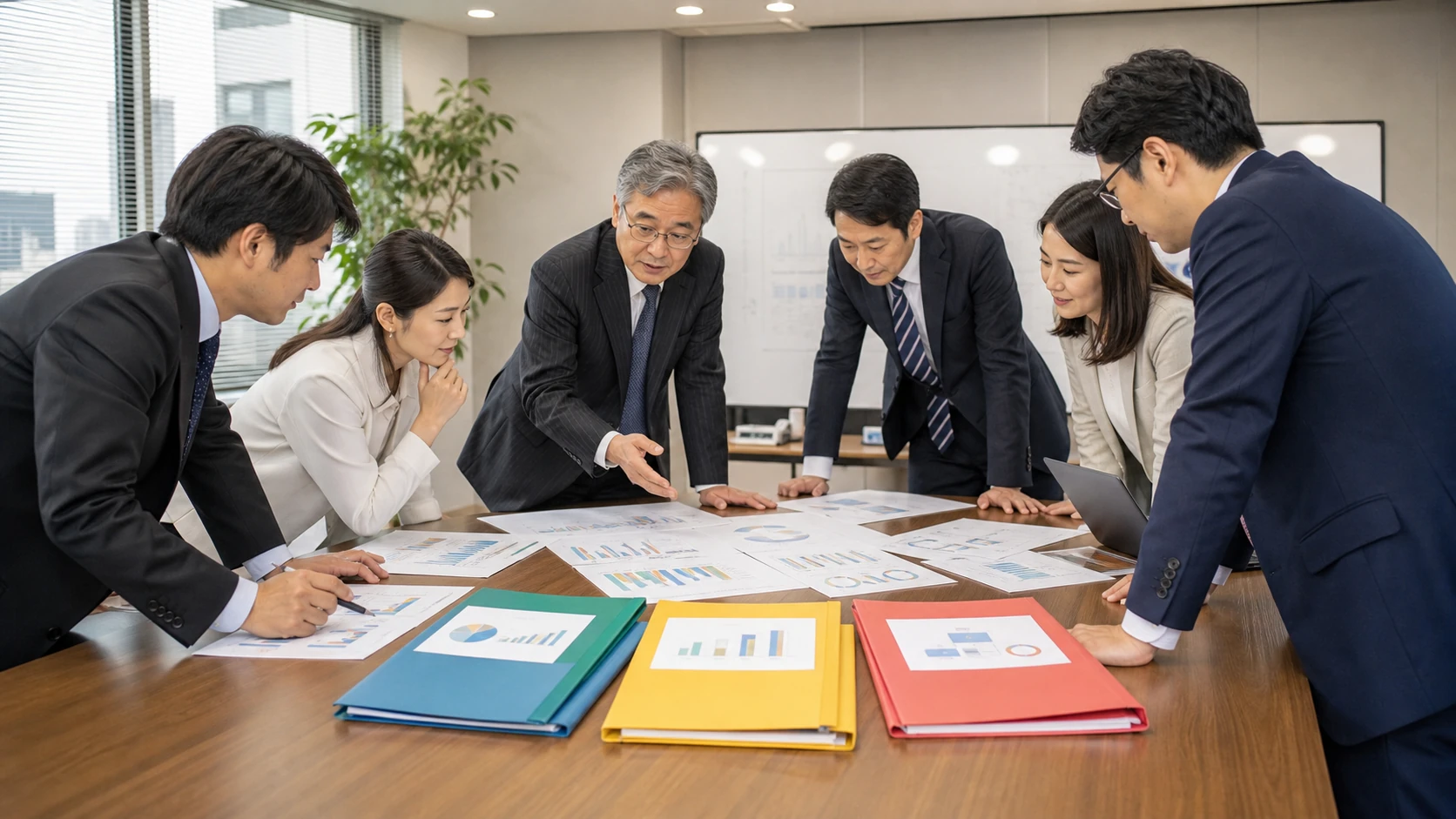 経営者と専門家が債務超過解消の利益・増資・債務施策を工程表にする場面
