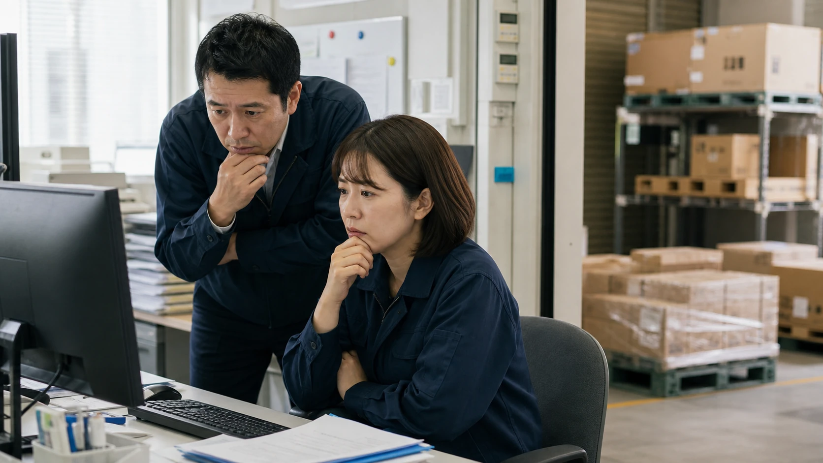 営業・業務・財務担当者が受注から入金までの工程日を案件別に照合する場面