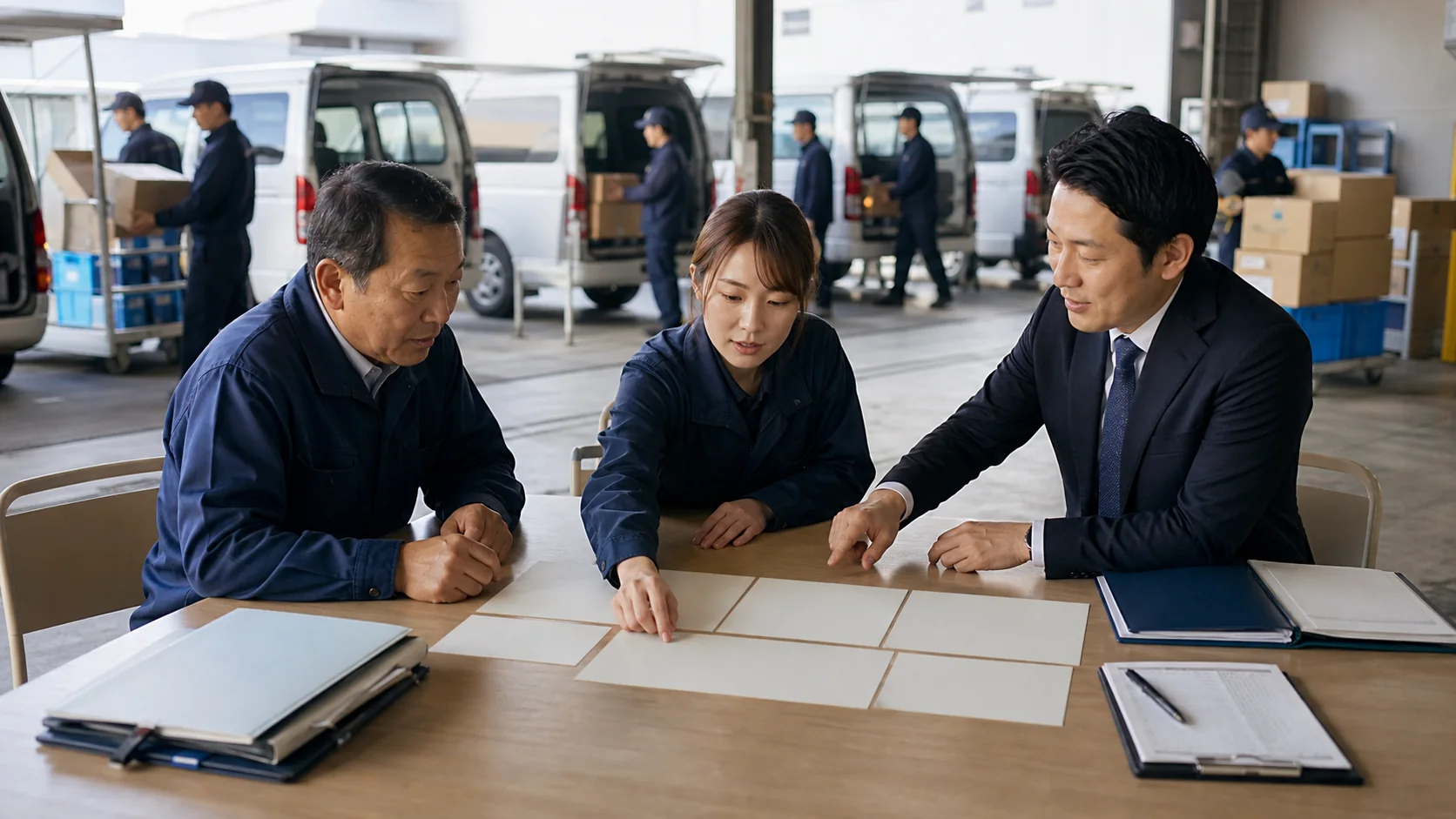 配送会社の経営者と運行責任者が便別人時粗利を改善する会議