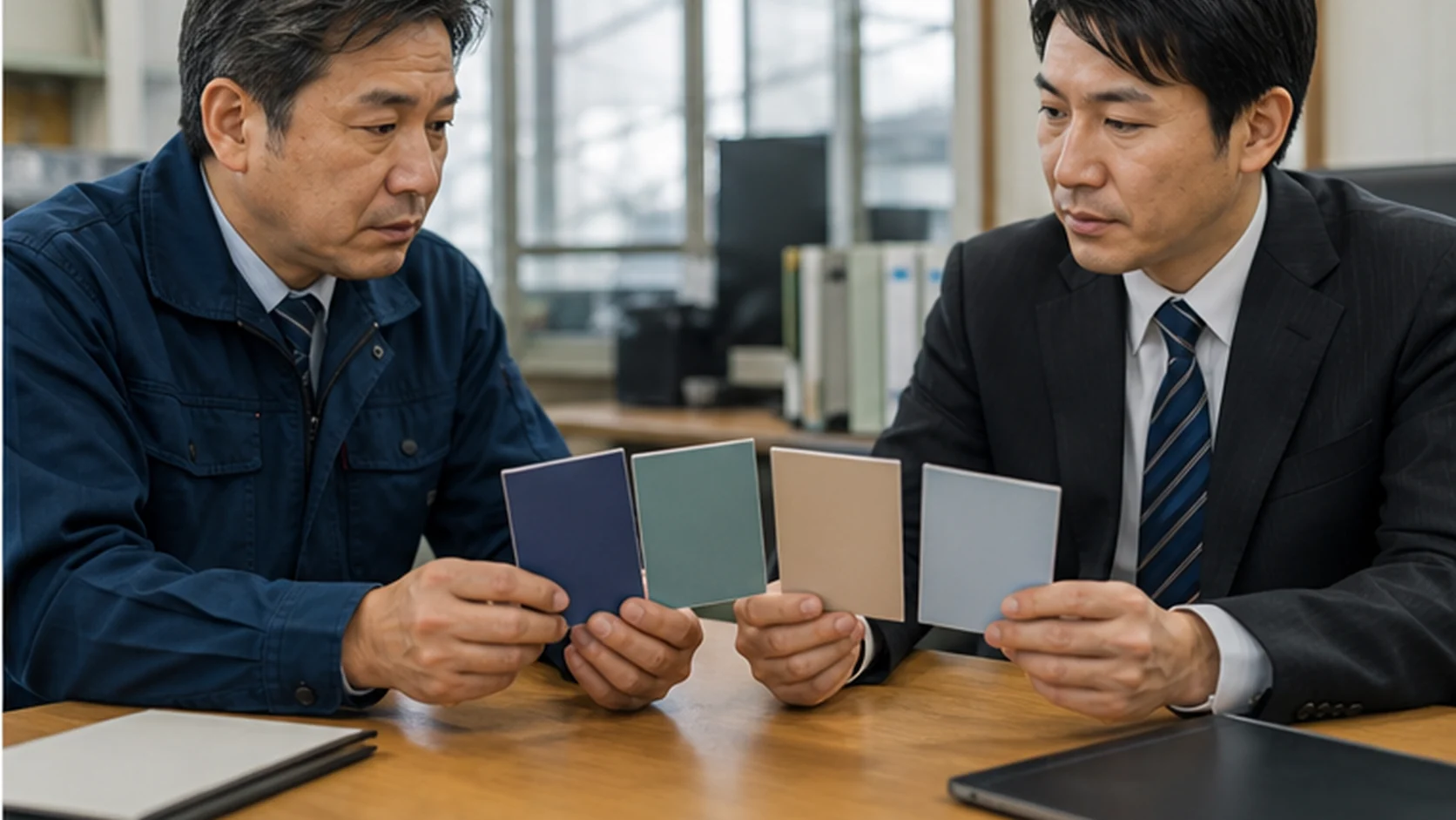 製造会社が修正計画後の不足と四つの資金調達方法を比較する会議