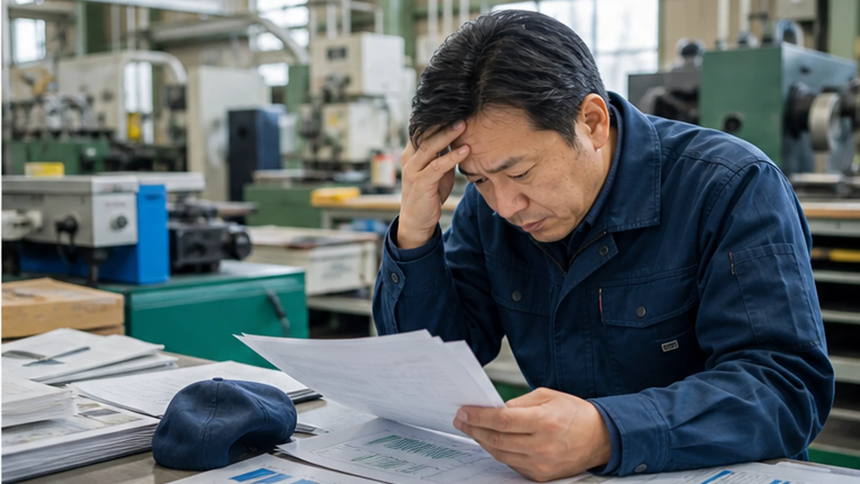 製造会社の経営者が事業計画と実績の差を確認する場面