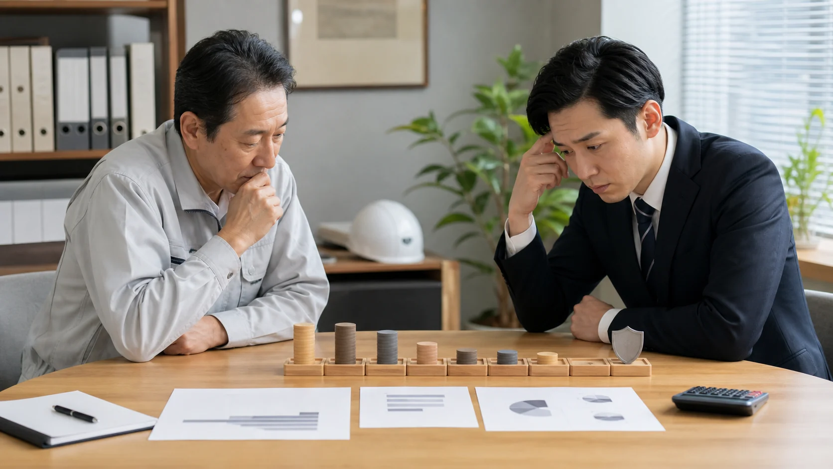 中小企業の財務担当者が返済後の現金残高と最低必要額を確認する場面