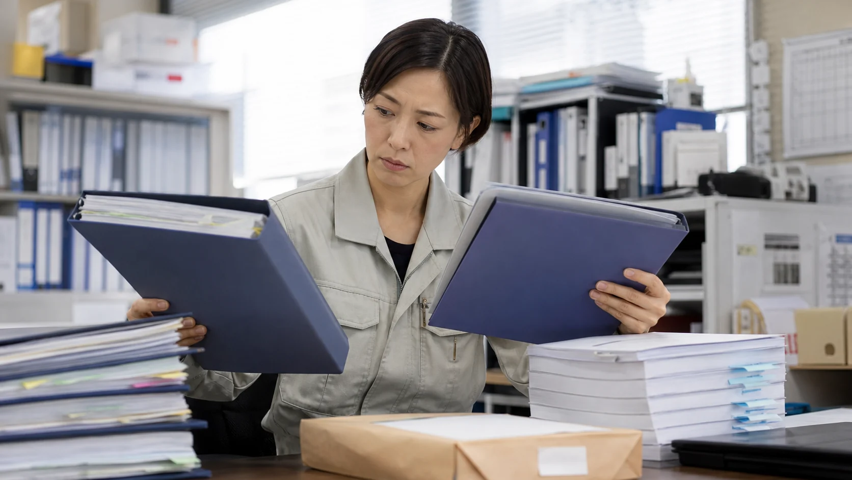 建設会社の経営者が顧問契約書と専門家別成果物一覧を確認する場面