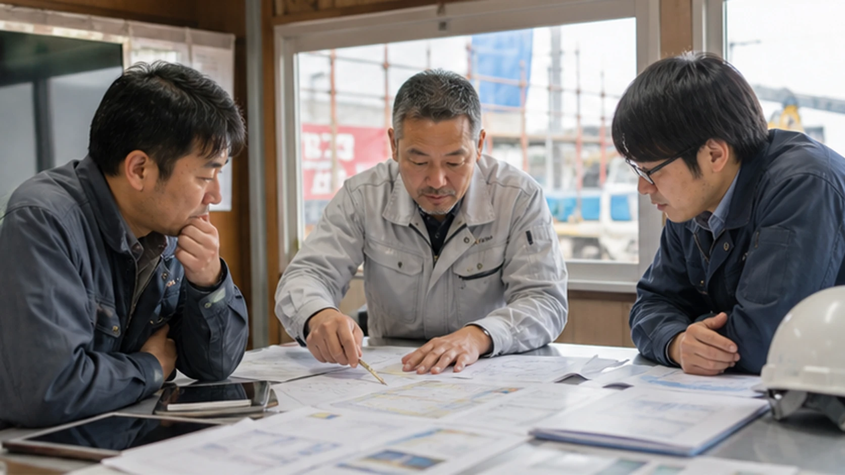 プロジェクト責任者・原価管理・財務担当者が案件予算と完成時見込原価を確認する場面