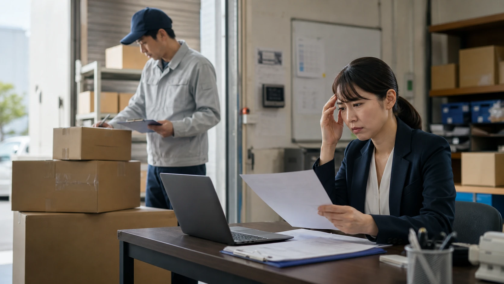 購買・現場・経理担当者が発注から支払までの証憑と期日を照合する場面