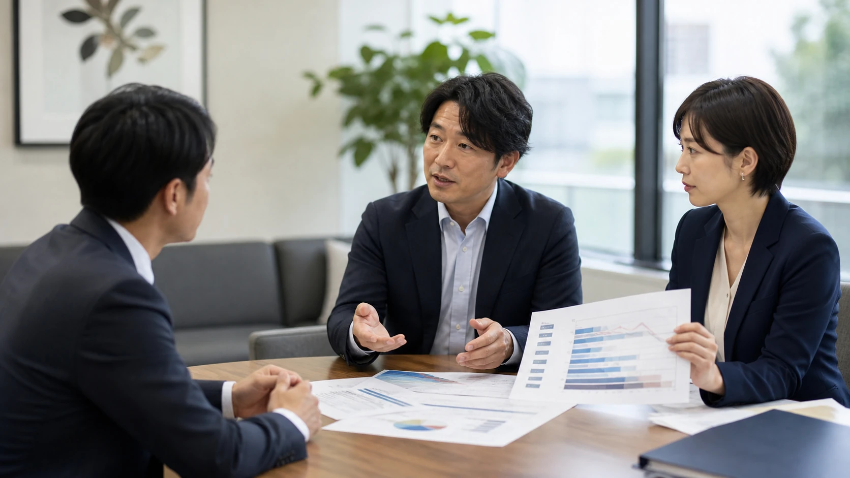 経営者・営業・顧客管理・財務・銀行担当者が契約更新と入金確度を確認する会議