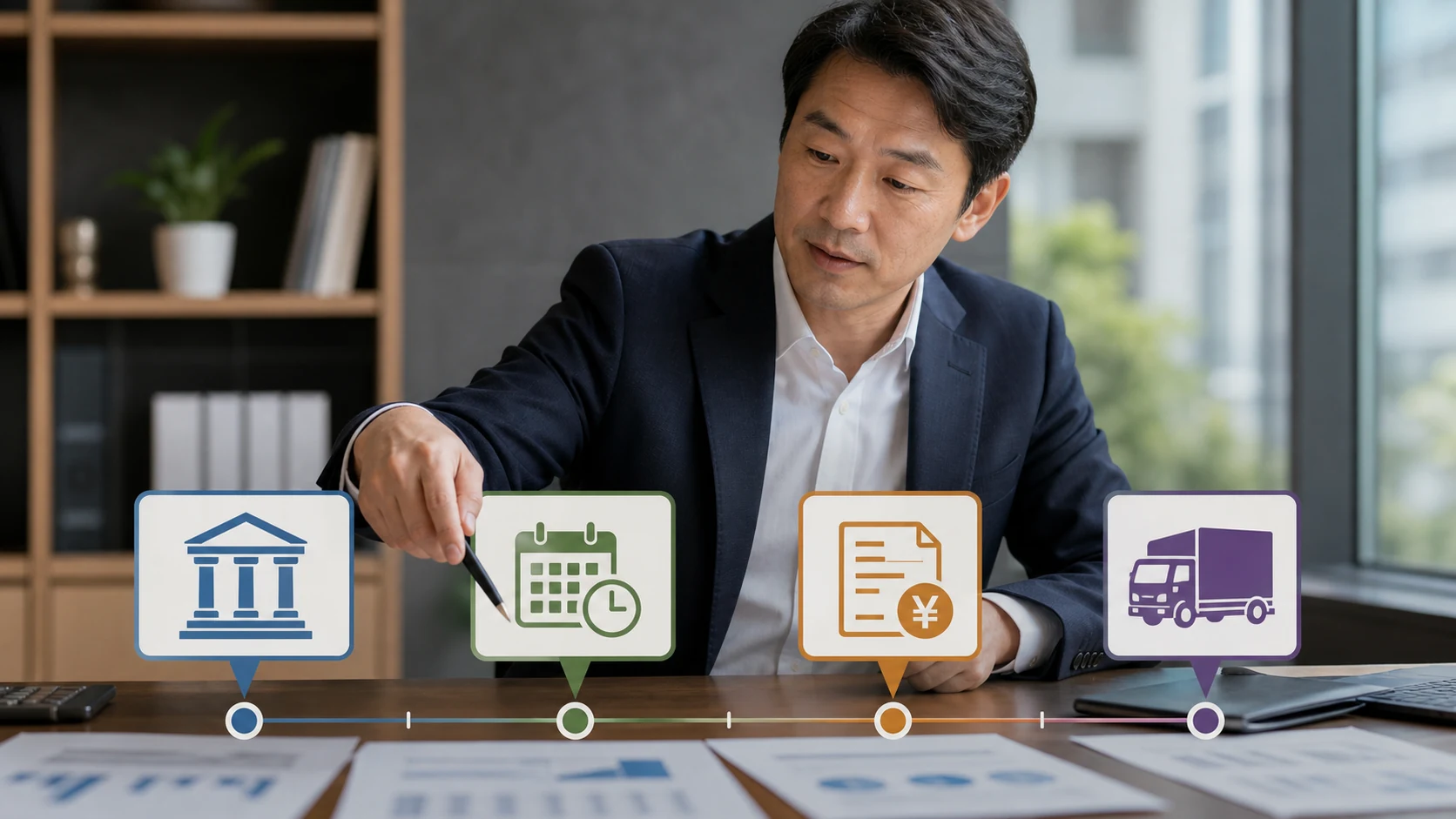 銀行融資の返済期間と民間短期資金の完済日を比較する相談