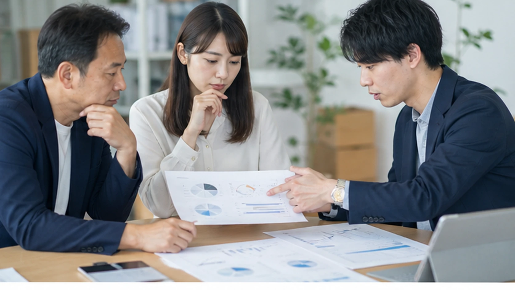 営業・顧客管理・財務担当者が初回購入と再購入の顧客コホートを確認する場面