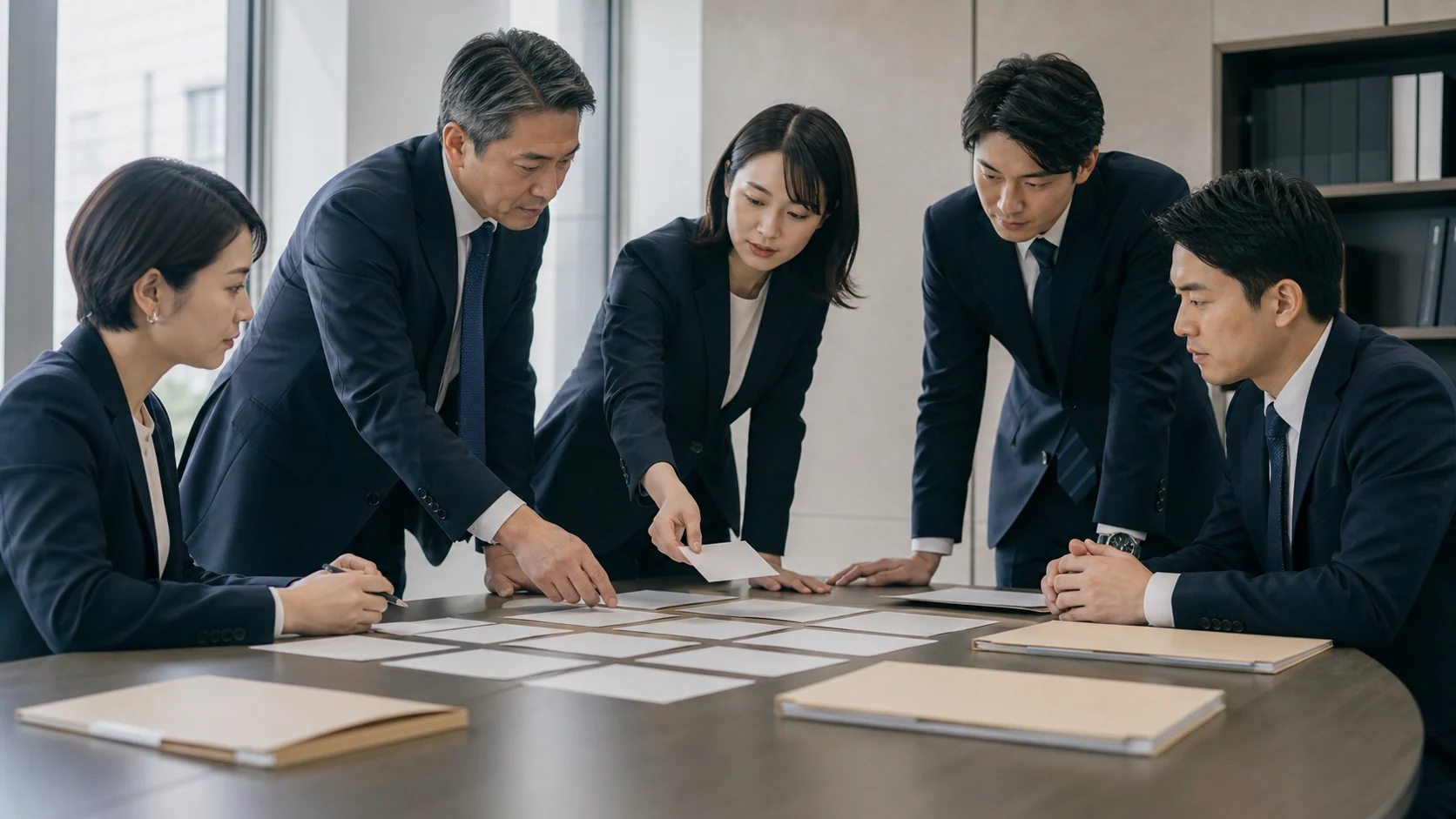 財務法務チームが表明保証台帳の基準日証拠例外開示を更新する場面
