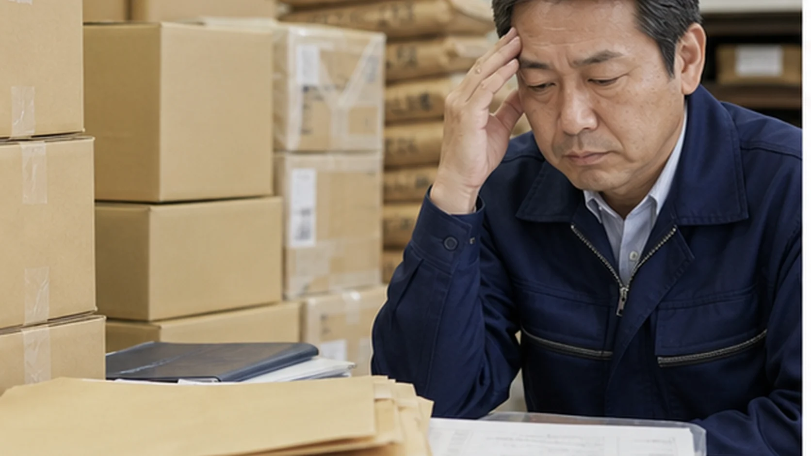 菓子製造会社の経営者が年末繁忙期前の仕入と資金カレンダーを確認する場面