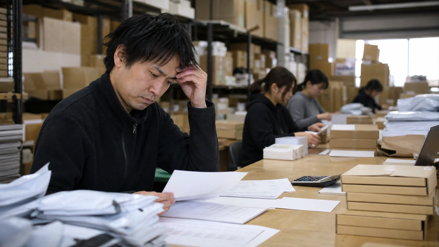 EC小売会社の経営者が広告費・物流費・販管費の効果を確認する場面