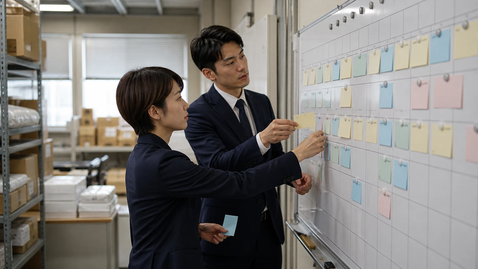 財務担当者が短期借入の実行と満期返済を13週資金繰りへ配置する場面
