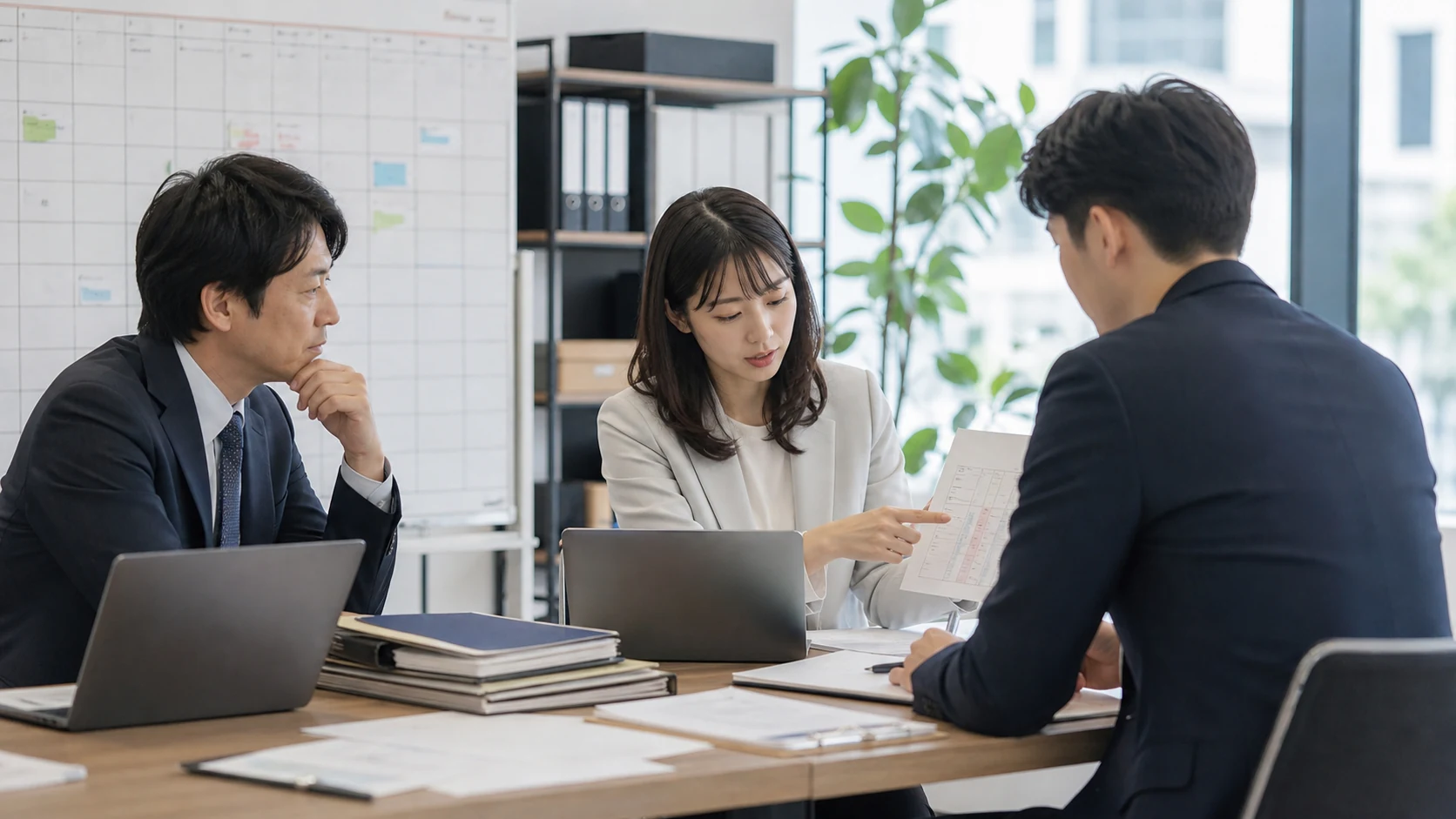 財務担当者が短期借入金を金融機関別・期日別に整理する場面