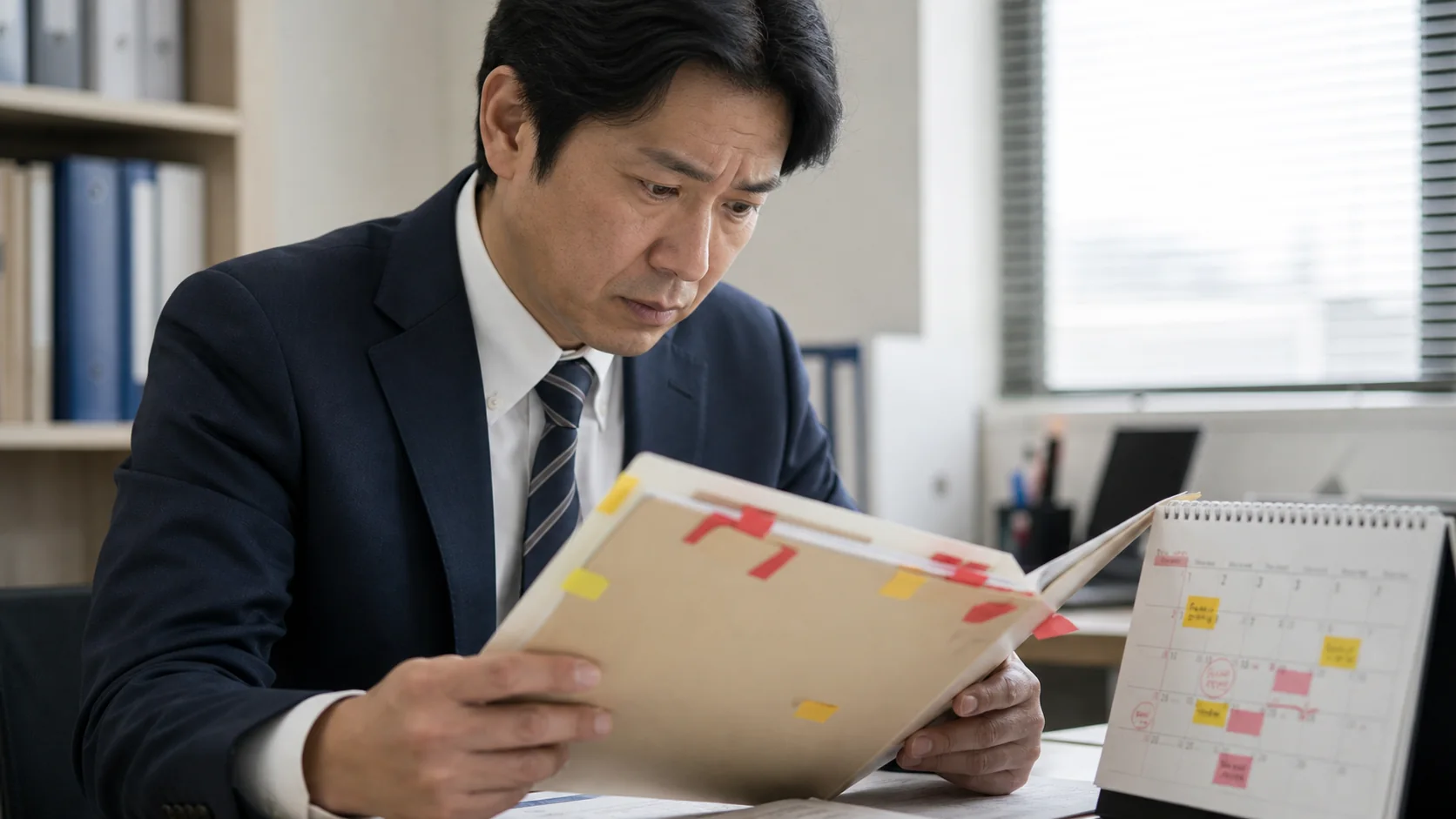 中小企業の財務担当者が短期貸付金の相手先別契約と返済実績を照合する場面