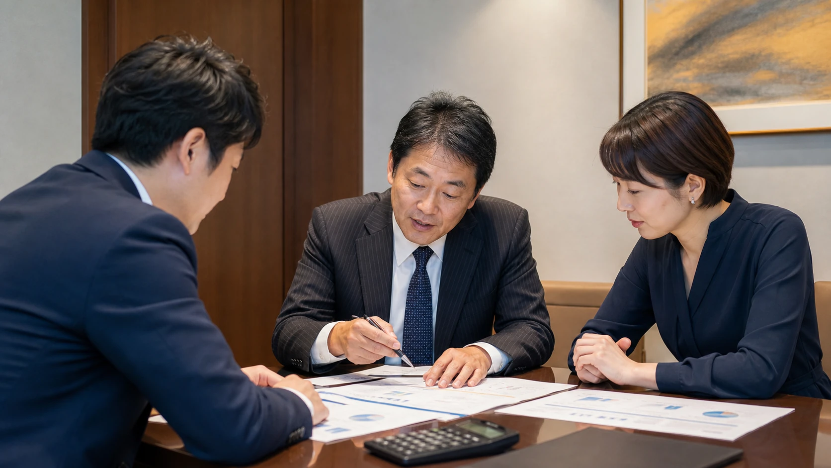 経営者・専門家・銀行担当者が自己株式取得の資金流出と今後の処理を確認する会議