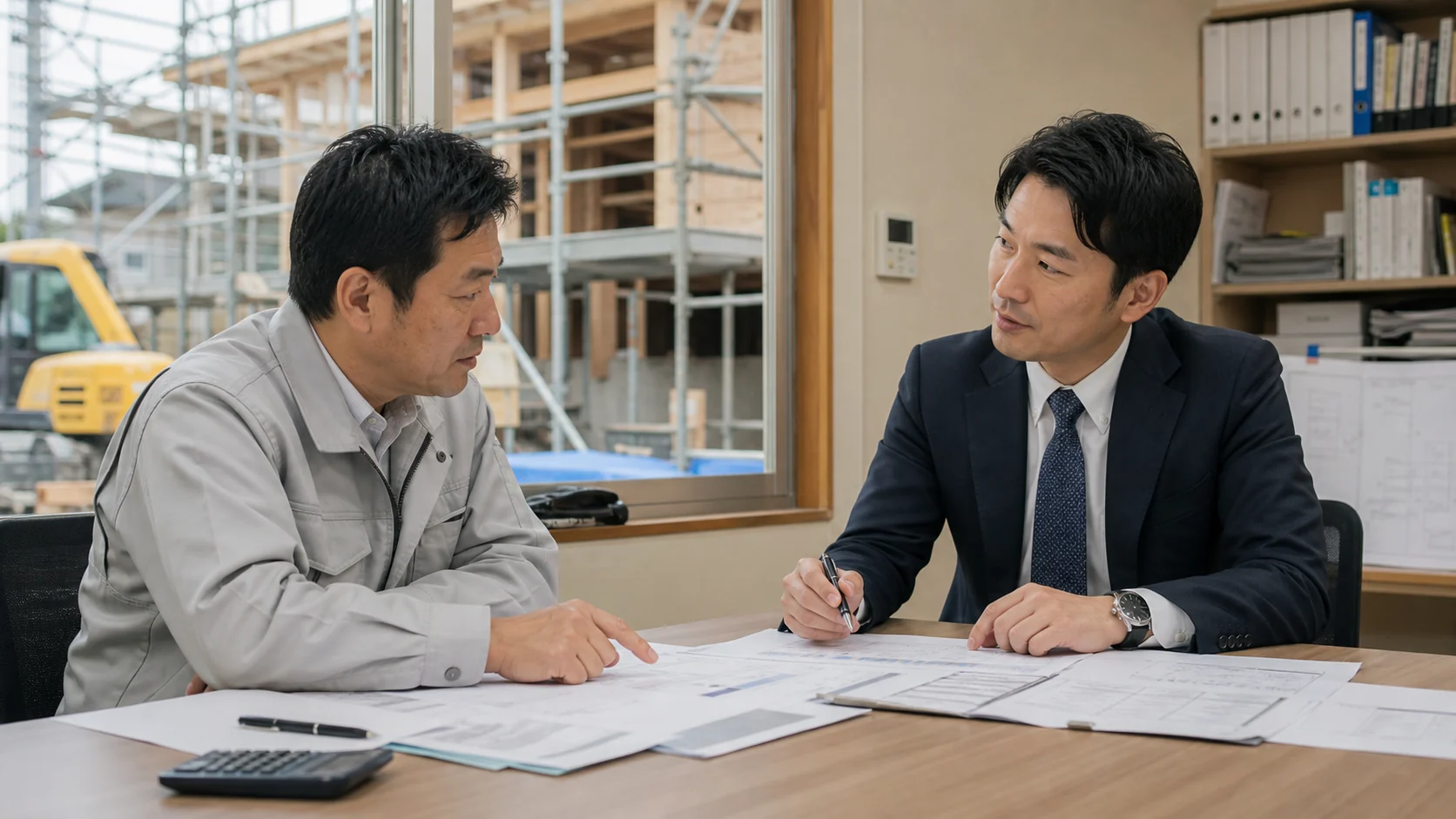 建築工事会社が工事立替と四つの資金調達方法を比較する会議