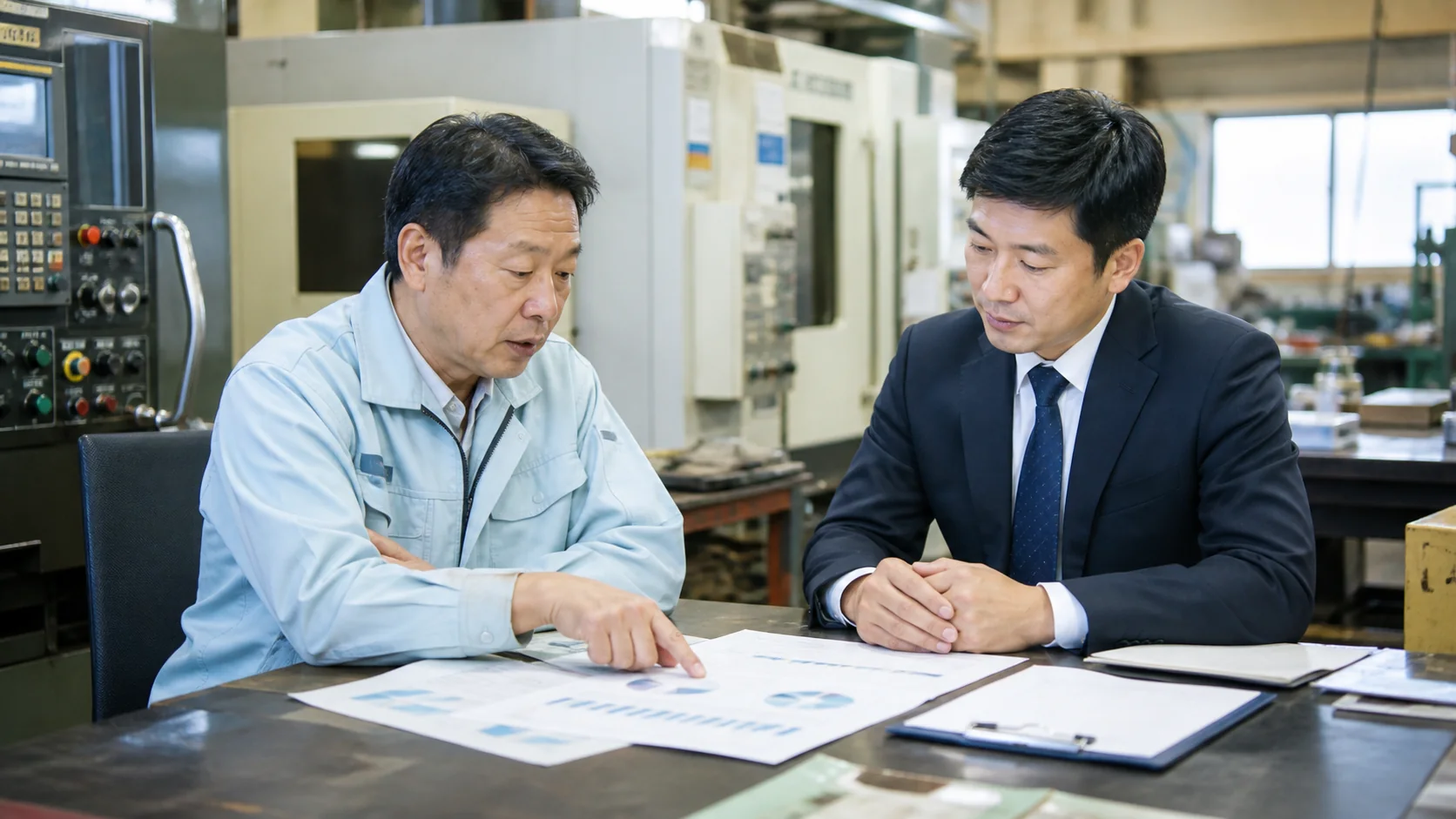 精密加工会社が付加価値改善後の不足と四つの資金調達方法を比較する会議