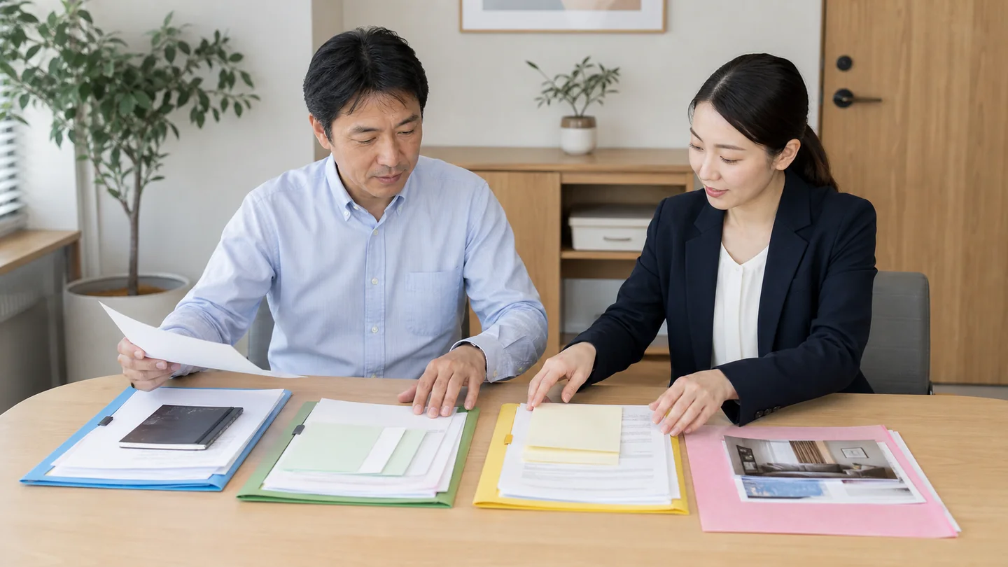法人用と個人事業主用の書類を分類する相談場面