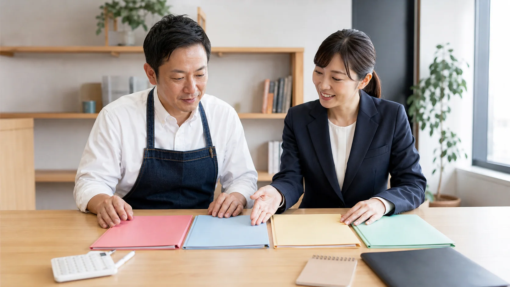 用途別資金計画を相談員と作成する経営者